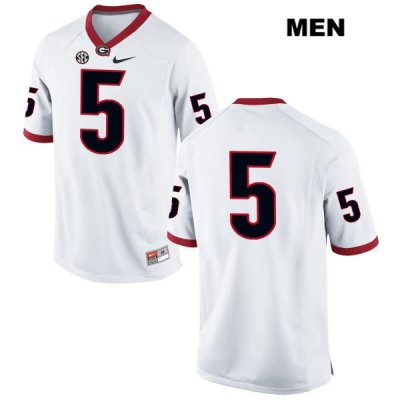 Men's Georgia Bulldogs NCAA #5 Nadab Joseph Nike Stitched White Authentic No Name College Football Jersey CJV4154FG